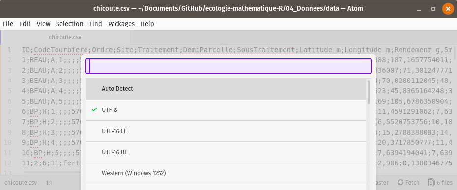 Changer l'encodage d'un fichier csv.